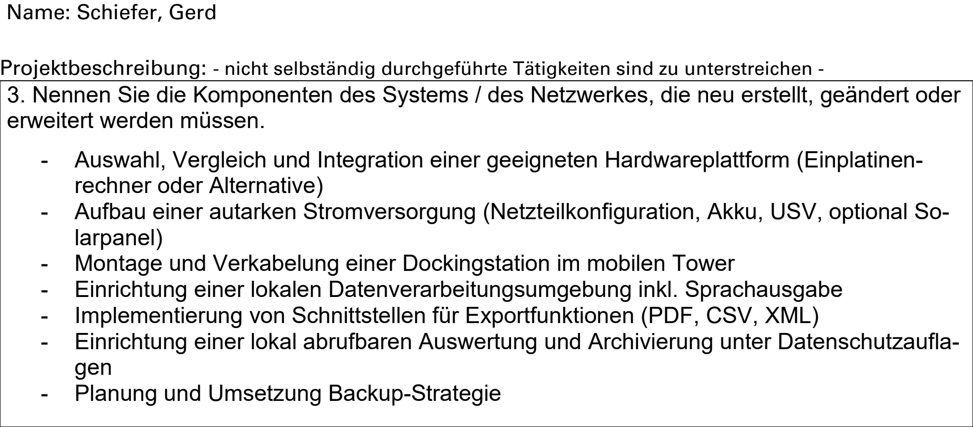 Beispiel für ein ausgefülltes Feld 3